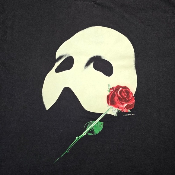 Vintage Phantom‎ of the Opera Shirt Mens XL Black 80s Glow in the Dark - Picture 4 of 11